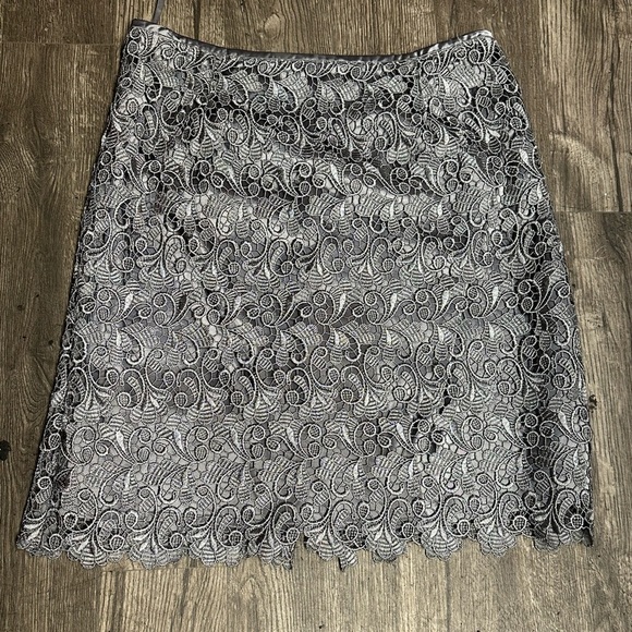 Elegant Silver Lace Skirt - Picture 2 of 14